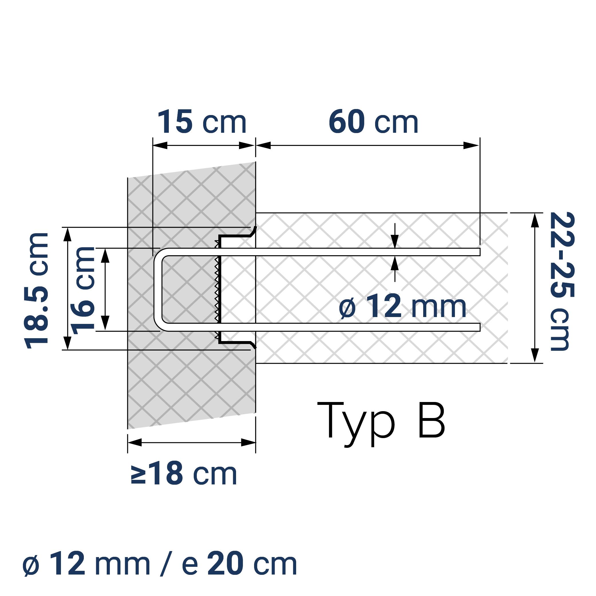 A400110197 7640425413431 BE-BOX® Bewehrungsbox Position Q / L 197 | B-16-12/20-h15-lb60 | 125 cm | 8.96 kg/m